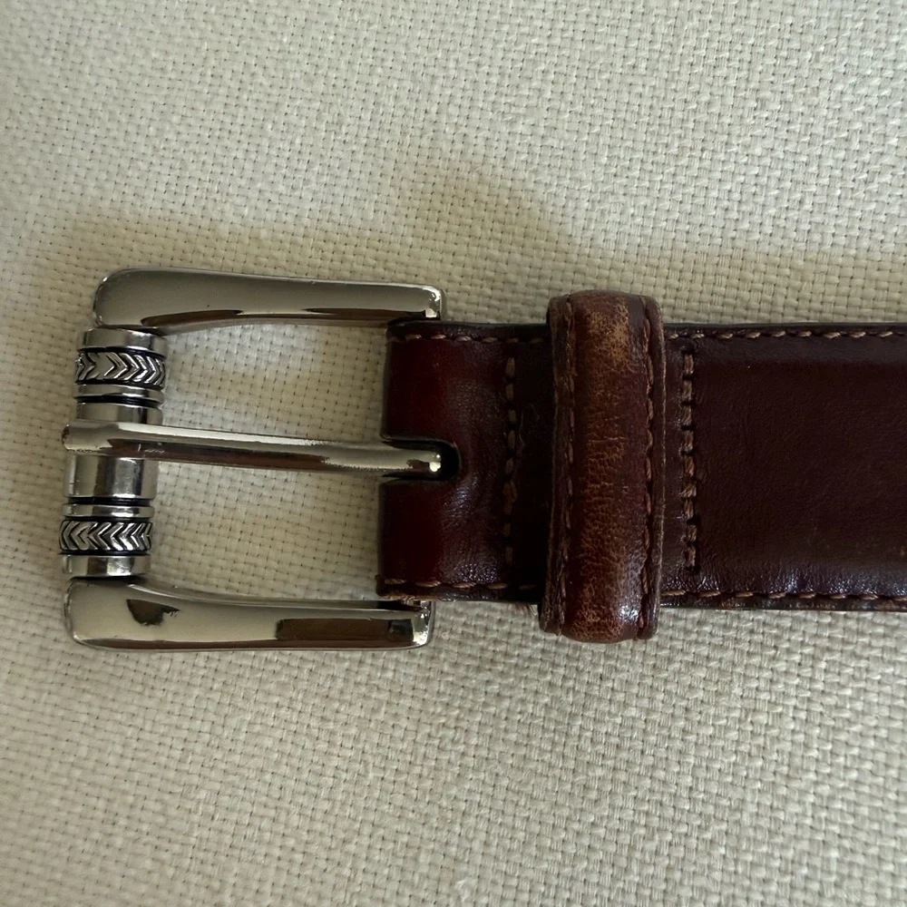 Martin Dingman Brown Leather Men’s Belt Size 32